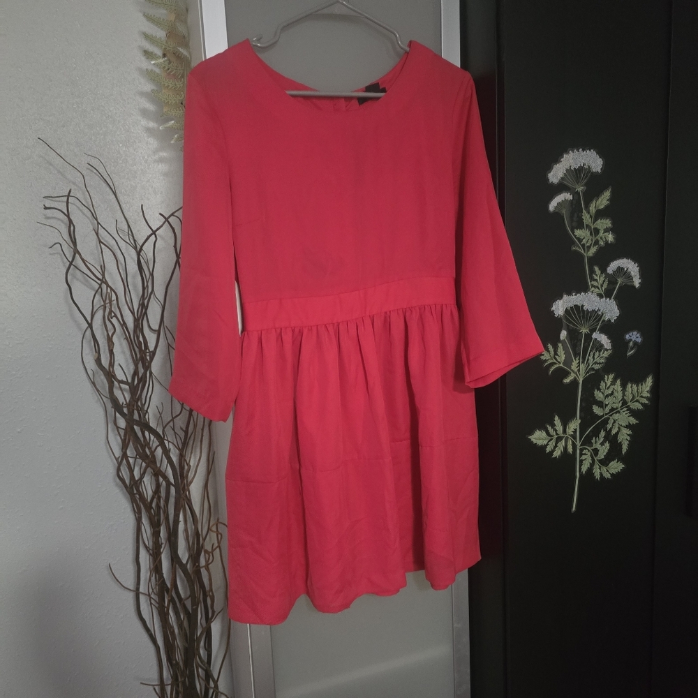 H&M Vibrant Pink Long Sleeve Mini Dress